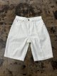 High-Waisted White Baggy Denim Shorts