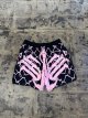 Black & Pink Graffiti Streetwear Mesh Shorts
