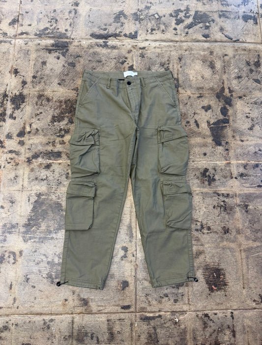 Olive Multi-Pocket Cargo Trousers
